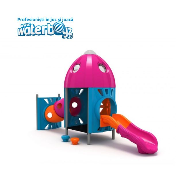 Complex de joaca din metal pentru copii Space 4, exterior, 3-12 ani, 170x480x295 cm