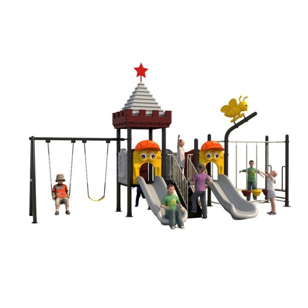 Complex de joaca din metal pentru copii Sponge, exterior, 3-12 ani, 725x260x380 cm