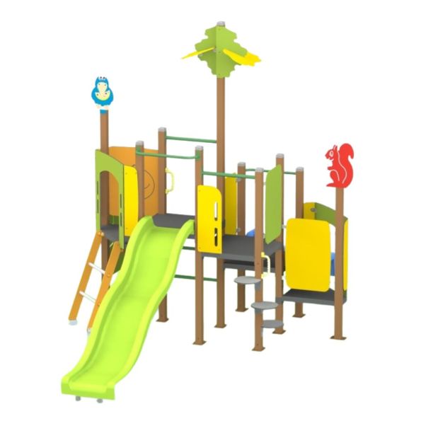 Complex de joaca de exterior Happy Forest 1,  2-6 ani, 427x255x279 cm