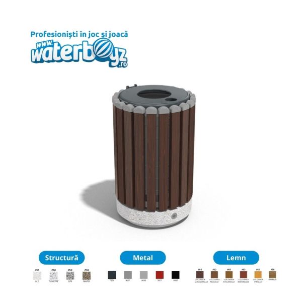 Concrete Urban Waste Bin 2