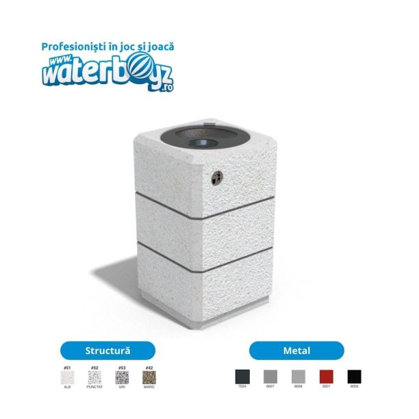 Concrete Urban Waste Bin 3