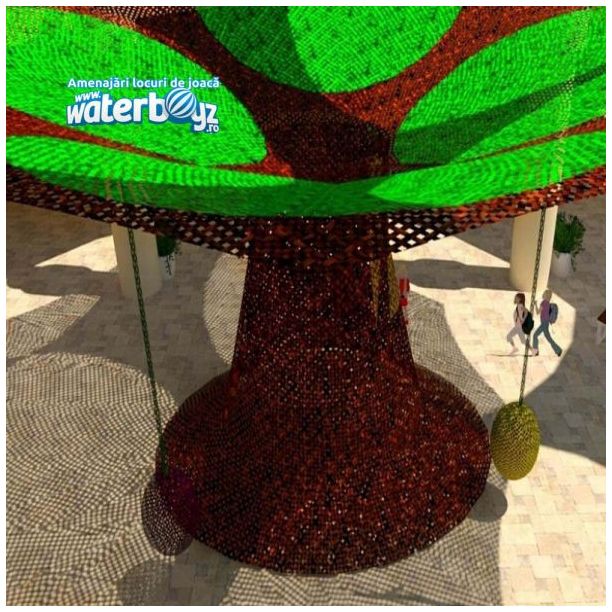 Loc de joaca crosetat Copac, 3+ ani, 350x350x300 cm