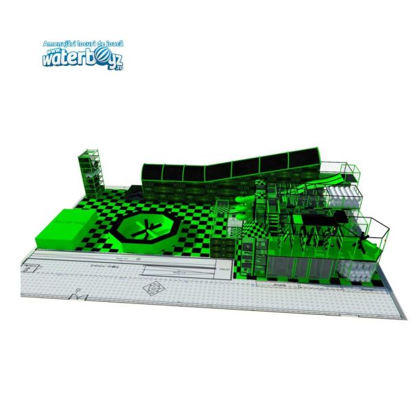 Ninka Assault de interior pentru copii Green Ninja & Tubing, 3-12 ani