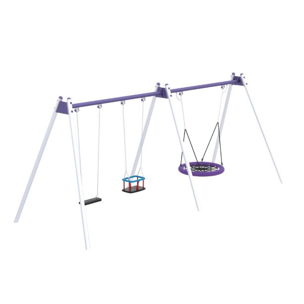 Ansamblu de leagane pentru copii Trio, 2-12 ani,  583x213x243 cm