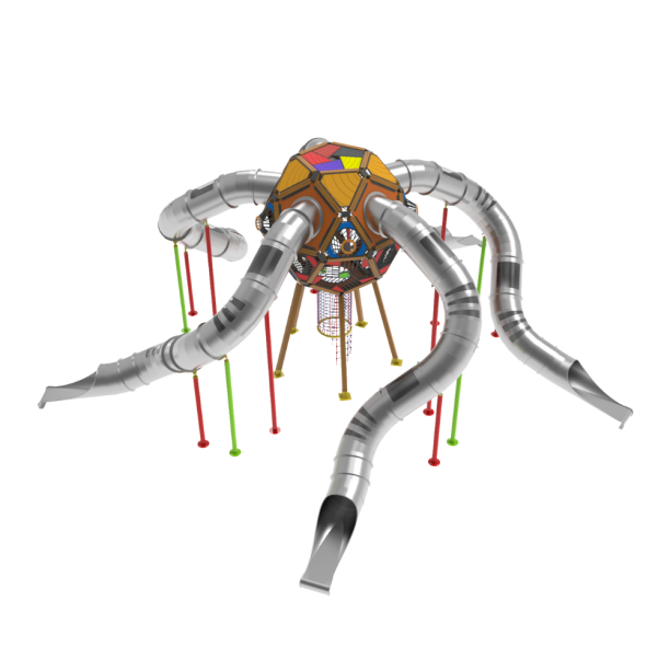 Loc de joaca din lemn pentru copii Arhimede 6, exterior, 5-16 ani, 1430x1430x580 cm