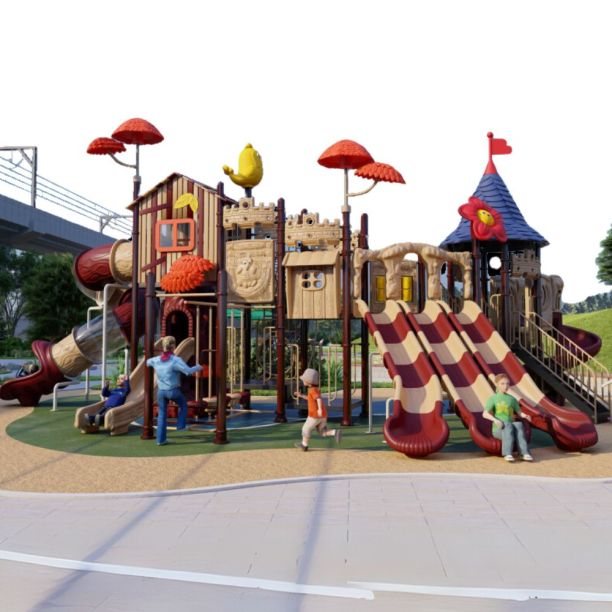 Complex de joaca din metal pentru copii Ancient Tree 1, exterior, 3-15 ani, 1140x750x550 cm