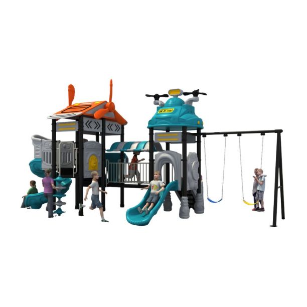 Complex de joaca din metal pentru copii Auto World 5, exterior, 3-15 ani, 830x380x400 cm