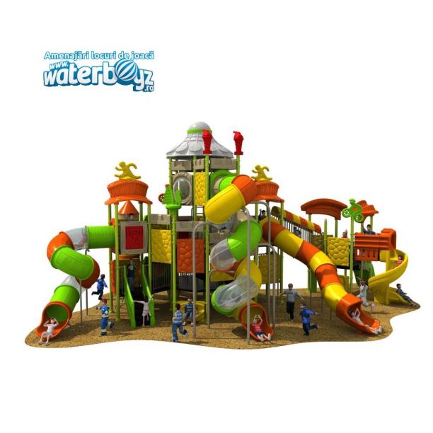 Complex de joaca din metal pentru copii Bicycle 3, exterior, 3-12 ani, 1540x980x750 cm