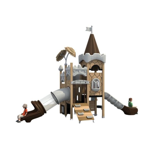 Complex de joaca din metal pentru copii Caesar Castle 2, exterior, 3-15 ani, 640x310x480 cm