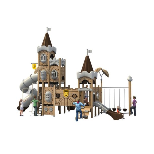 Complex de joaca din metal pentru copii Caesar Castle 6, exterior, 3-15 ani, 900x530x650 cm