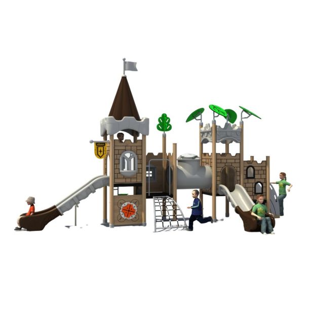 Complex de joaca din metal pentru copii Caesar Castle 9, exterior, 3-15 ani, 750x270x460 cm