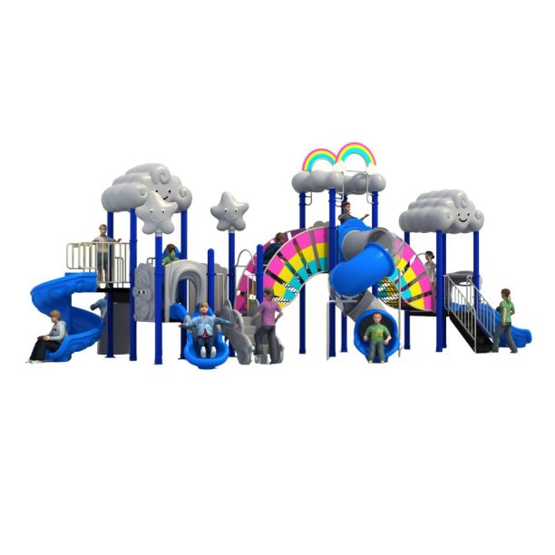 Complex de joaca din metal pentru copii Cloud 2, exterior, 3-12 ani, 1150x520x480 cm