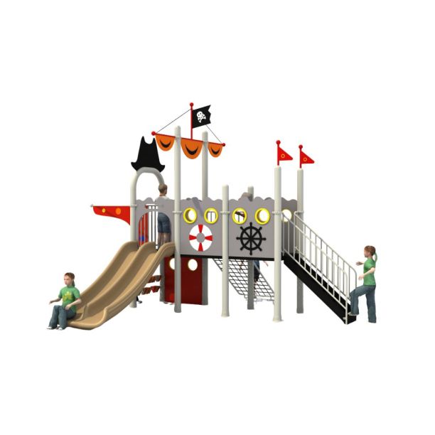 Complex de joaca din metal pentru copii Corabia Piratilor 1, exterior, 3-15 ani, 560x470x410