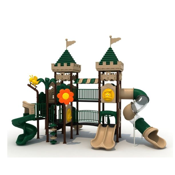 Complex de joaca din metal pentru copii Double Castle 2, exterior, 3-15 ani, 950x410x520 cm