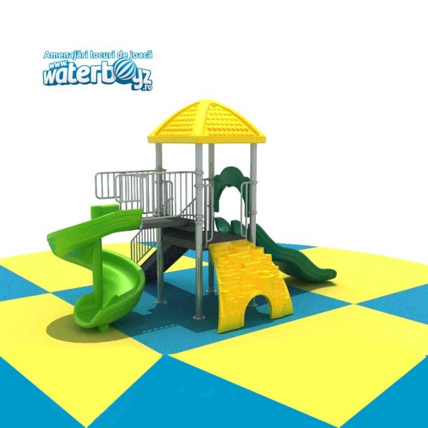 Complex de joaca din metal pentru copii Economy 19, exterior, 3-12 ani, 560x390x410 cm