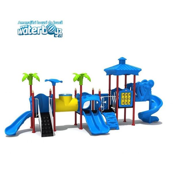 Complex de joaca din metal pentru copii Exotic 4, exterior, 3-12 ani, 950x320x460 cm