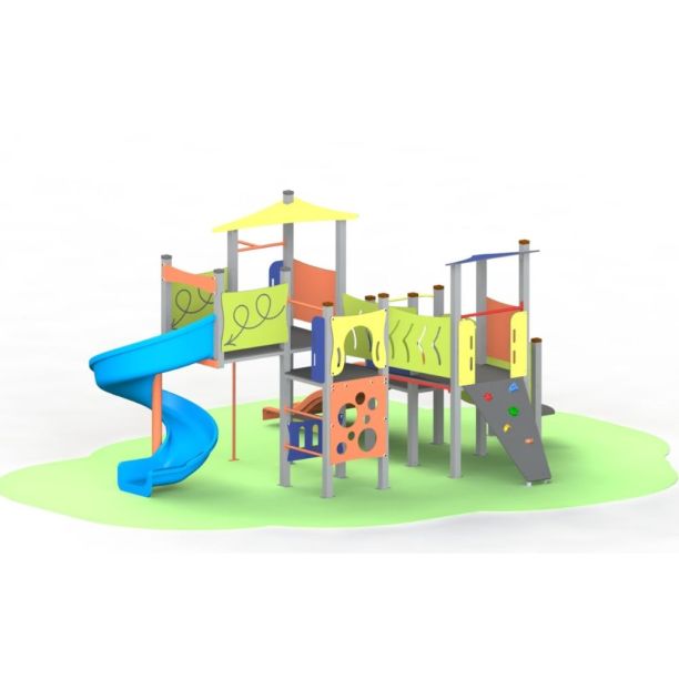 Loc de joaca din lemn pentru copii Happy Nature 22, exterior, 3-12 ani, 558x439x272 cm