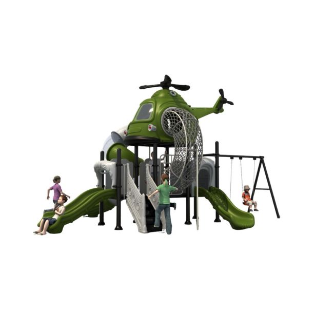 Complex de joaca din metal pentru copii Helicopter 8, exterior, 3-15 ani, 750x560x420 cm