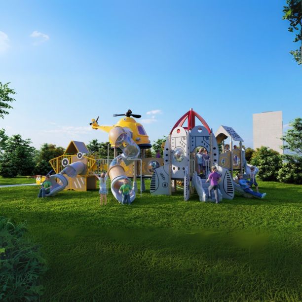 Complex de joaca din metal pentru copii Imaginarium, exterior, 3-15 ani, 1180x780x420 cm