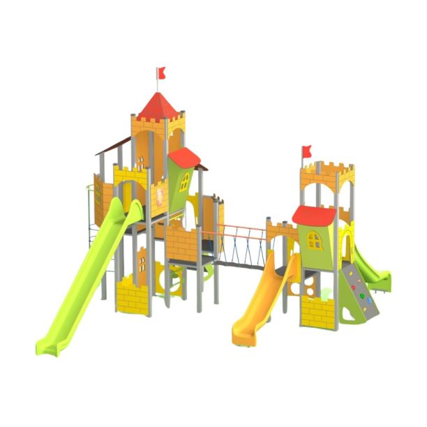 Loc de joaca pentru copii din lemn King, exterior, 3-12 ani