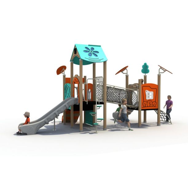 Complex de joaca din metal pentru copii Nature 1, exterior, 3-15 ani, 710x350x370 cm