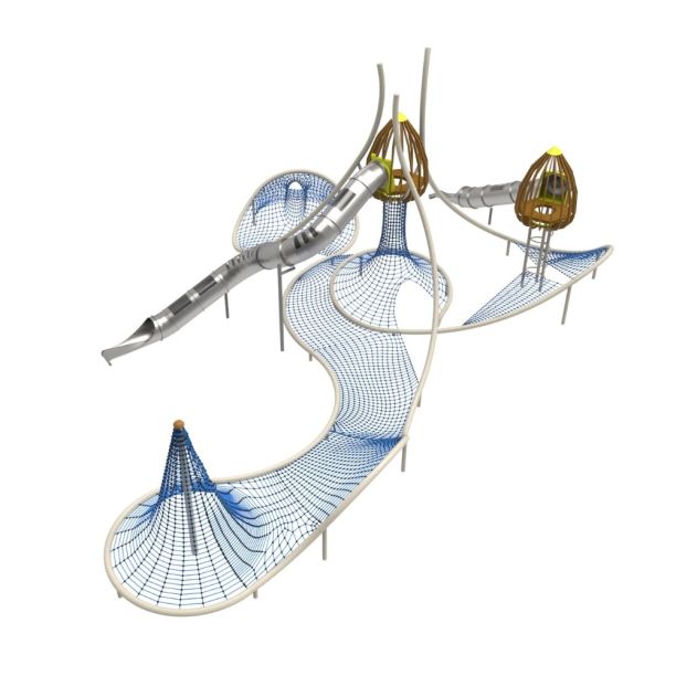 Complex de joaca din metal pentru copii Nymphae, exterior, 3-14 ani, 1500x2120x850 cm