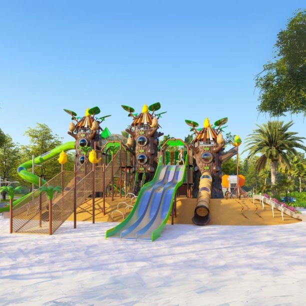 Complex de joaca din metal pentru copii Secret Forest 1, exterior, 3-15 ani, 2000x1700x920 cm