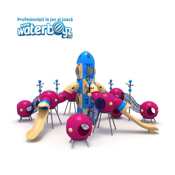 Complex de joaca din metal pentru copii Space 3, exterior, 3-12 ani, 1220x1220x690 cm