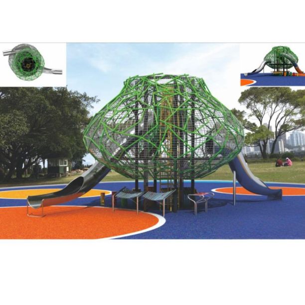 Complex de joaca din metal pentru copii Green Universe, exterior, 3-12 ani, 1170x650x520 cm