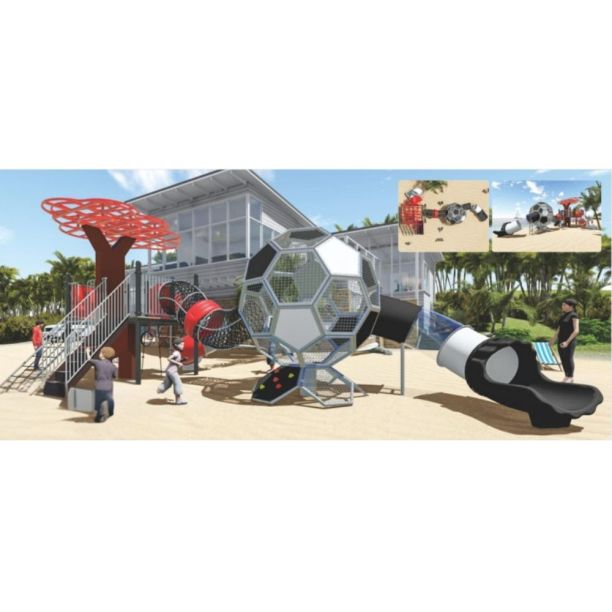 Complex de joaca din metal pentru copii Rocketspire 1, exterior, 3-12 ani, 1060x590x490 cm