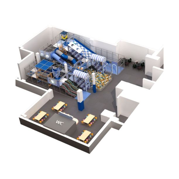 Loc de joaca modular de interior pentru copii Super Jumbo, 3-12 ani