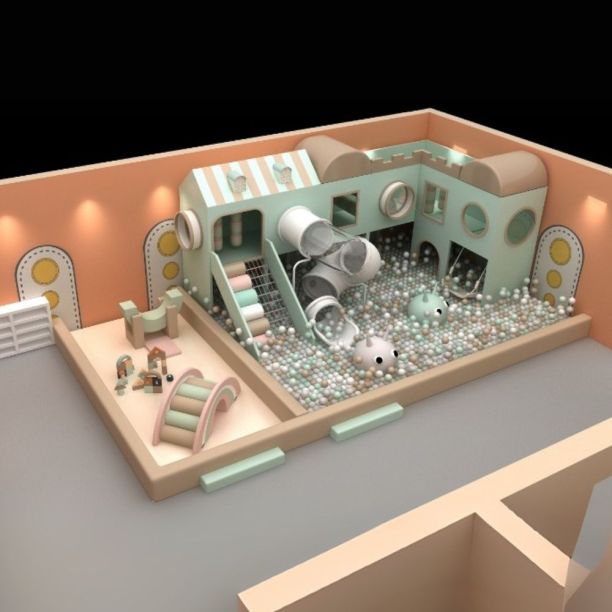 Loc de joaca modular de interior pentru copii Tiny Town, 3-12 ani