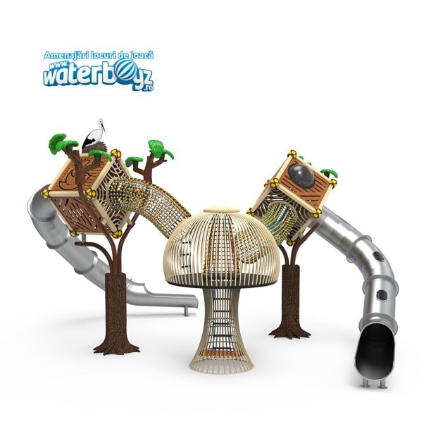 Complex de joaca pentru copii de metal Treehouse 1, exterior