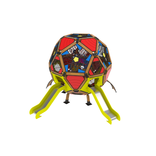 Loc de joaca din lemn pentru copii Arhimede 2, exterior, 5-16 ani, 360x610x290 cm