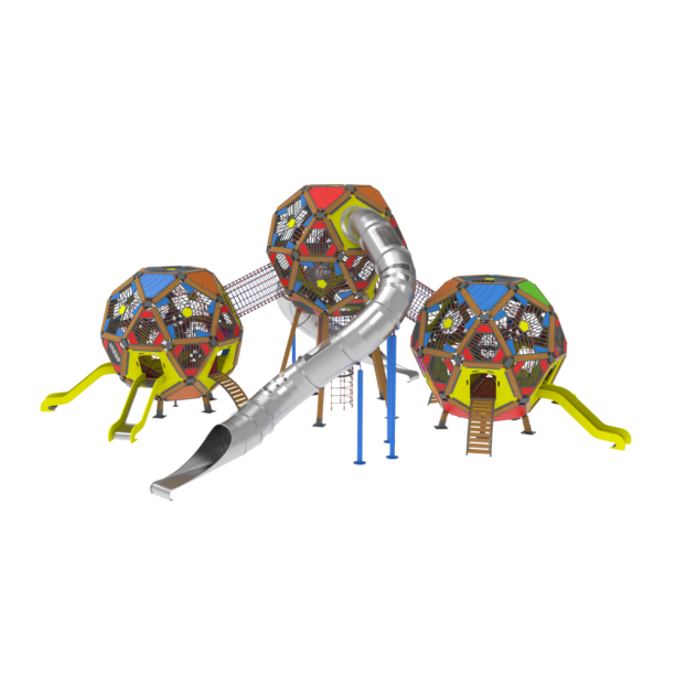 Loc de joaca din lemn pentru copii Arhimede 7, exterior, 5-16 ani, 1300x1090x560 cm