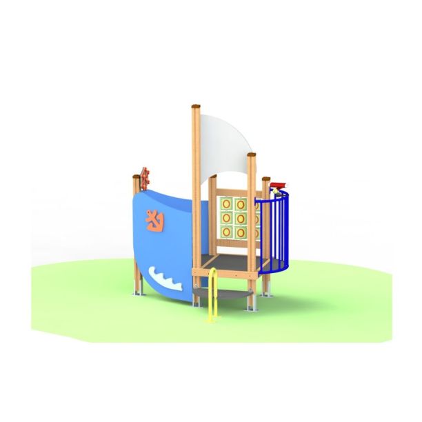 Loc de joaca din lemn pentru copii, Happy Sailor, exterior, 2-6 ani, 160x115x202 cm