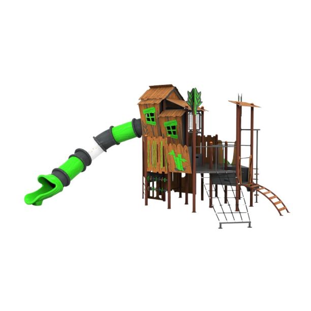 Complex de joaca din metal pentru copii Magic Bamboo, exterior, 3-12 ani, 950x925x510 cm