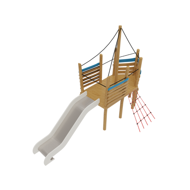 Loc de joaca din lemn pentru copii Naturel 8, exterior, 5-16 ani, 430x270x300 cm