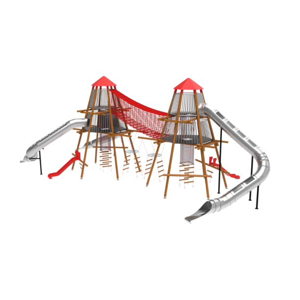 Loc de joaca din lemn pentru copii Nordic Touch 11, exterior, 5-16 ani, 1270x2500x890 cm