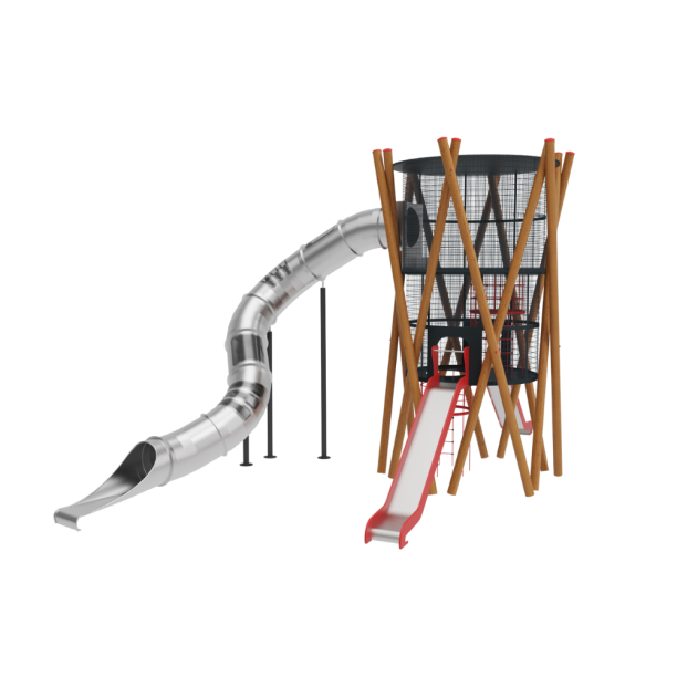 Loc de joaca din lemn pentru copii Royal Tower 3, exterior, 5-16 ani, 680x1090x630 cm