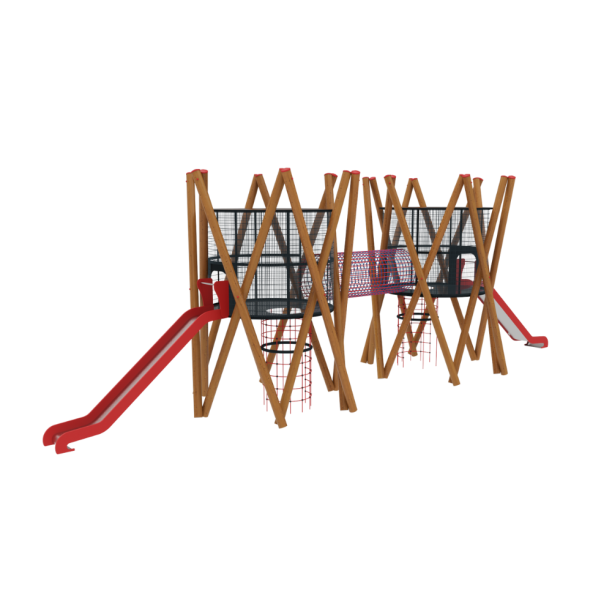 Loc de joaca din lemn pentru copii Royal Tower 4, exterior, 5-16 ani, 330x1450x470 cm