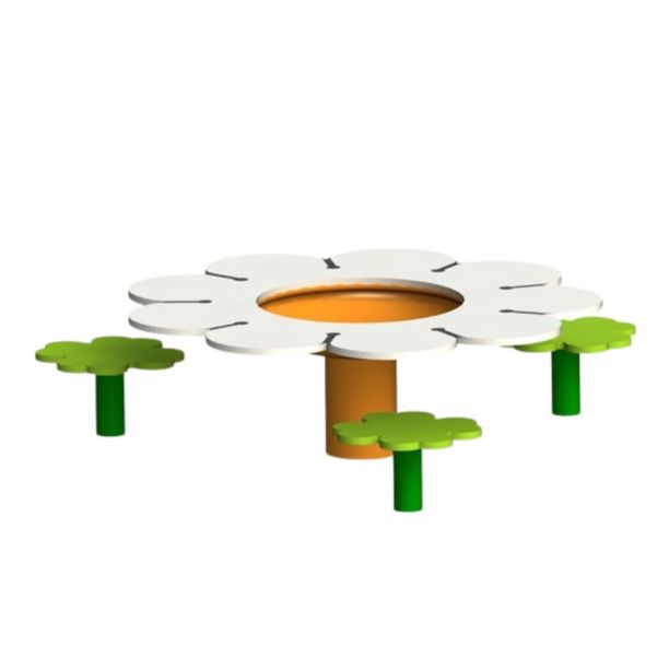 Masa de joaca cu nisip model Flower Table, exterior, 3-12 ani, 126x118x37 cm