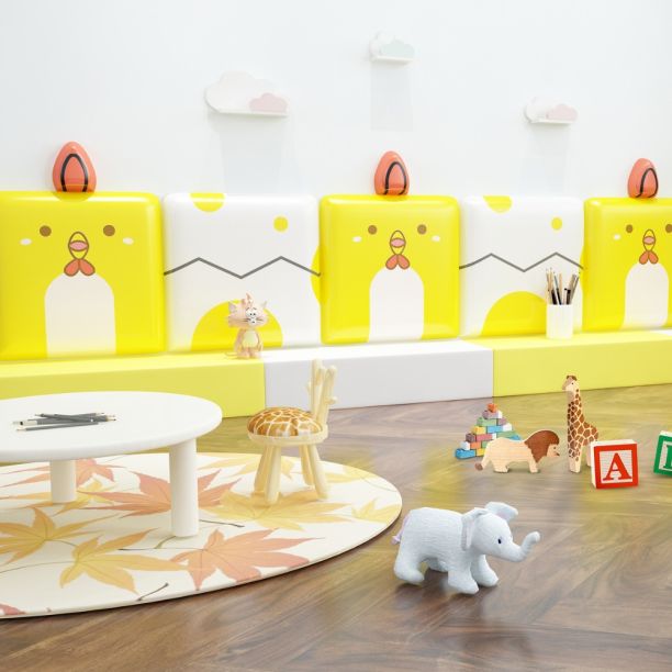 Panou de perete Soft Play cu burete, model Chicken, pentru locuri de joaca de interior