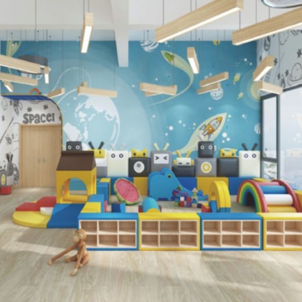 Panou de perete Soft Play cu burete, model Roblox, pentru locuri de joaca de interior