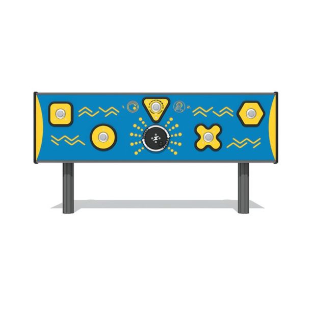 Panou interactiv pentru copii Joc de reactie Shapes, 4+ ani, 213x62x148.8 cm, albastru