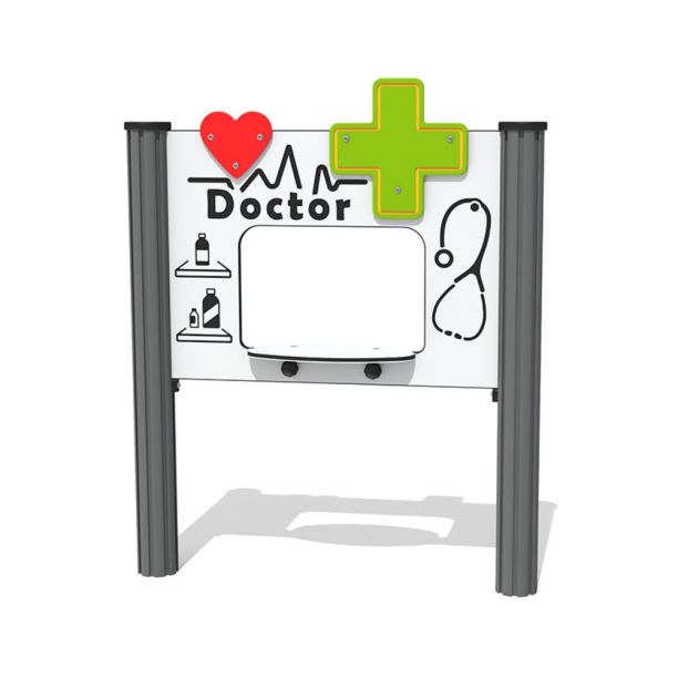 Panou interactiv Doctor pentru copii, +2 ani, 96x120 cm, metal si plastic HDPE, multicolor