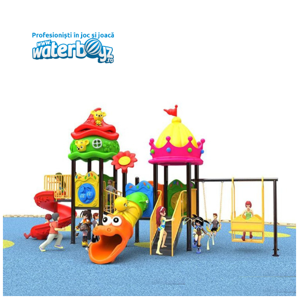 inchiriere complex de joaca pentru copii Economy model 51, metal, exterior, 1-6 ani, 670x330x330 cm
