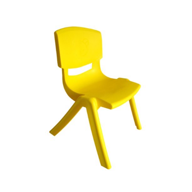 Scaun mare de gradinita de interior pentru copii, plastic, 43x40x76 cm, 3-10 ani, galben