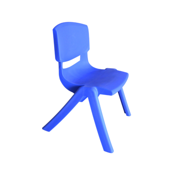 Scaun mare de gradinita de interior pentru copii, plastic, 43x40x76 cm, 3-10 ani, albastru