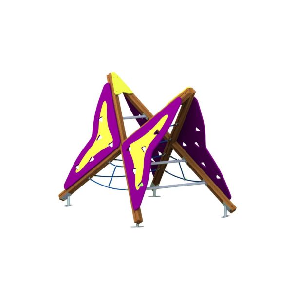 Sistem de catarare de exterior pentru copii Butterfly, 3-12 ani, 189x167x111 cm, lemn